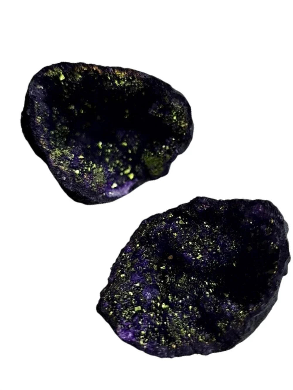 One-of-Kind Natural Split Druzy Geode Purple Crystal Mineral Specimen